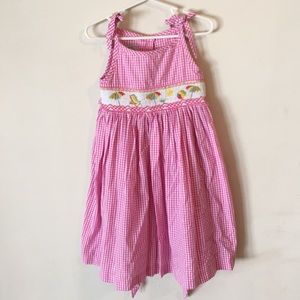 Marmelatta smocked gingham pink summer dress 4